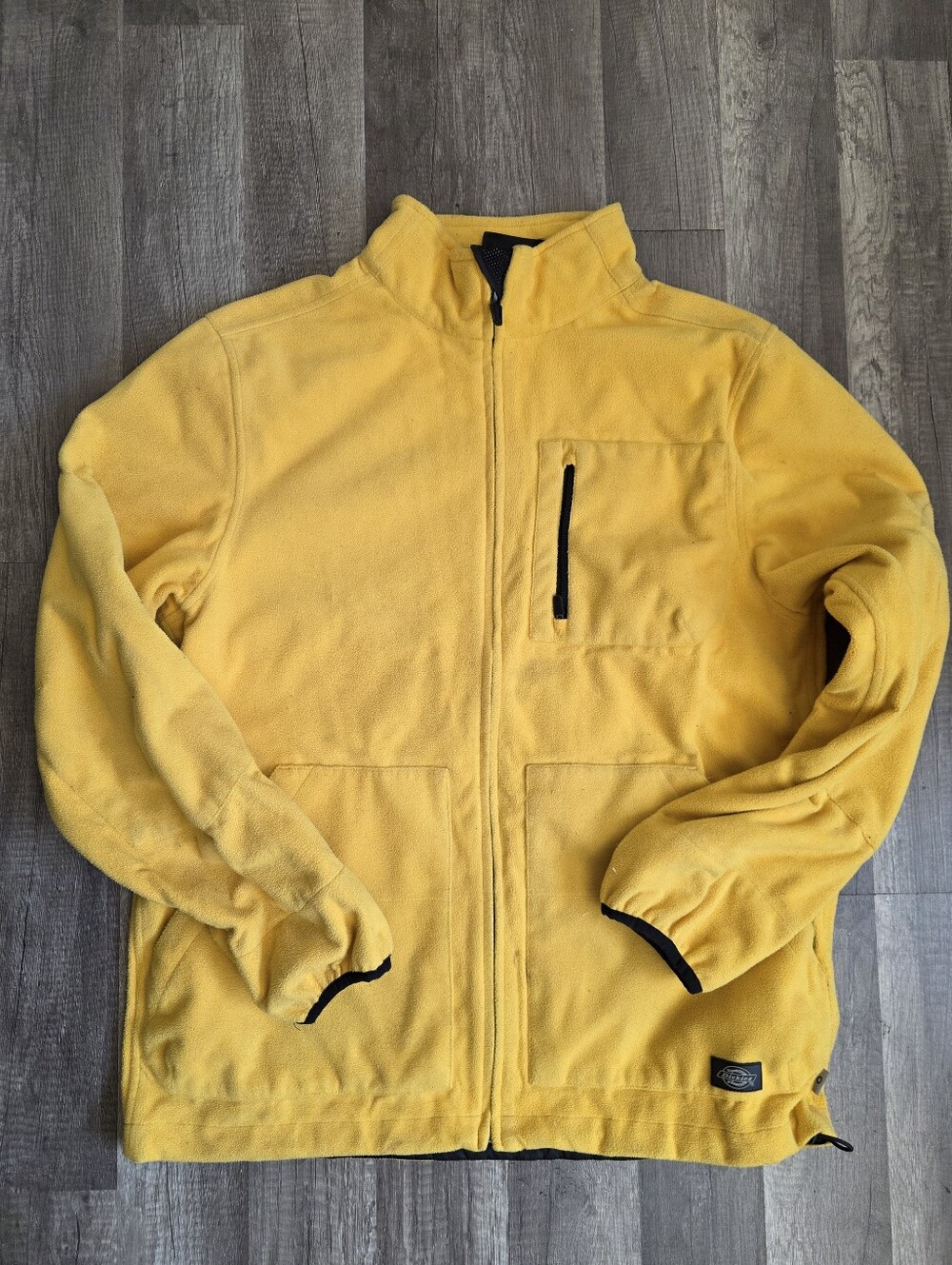 Dickies Performance Yellow Full-Zip Fleece Jacket Men's 90s Grunge Streetstyle